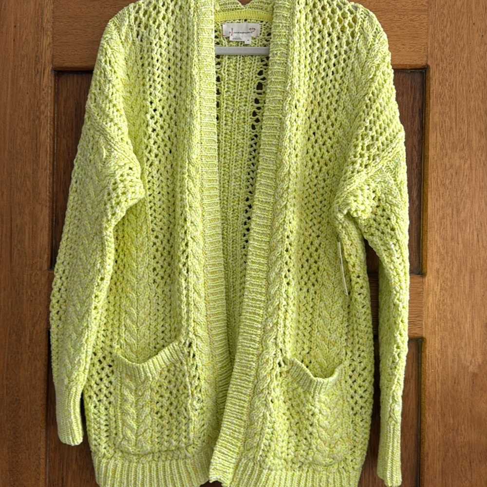 Anthropologie Yellow Open Weave Beach Cardigan M/L